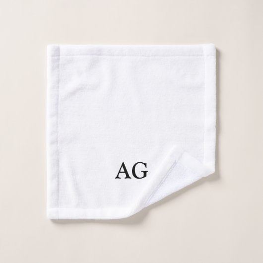 Black Letter Monogrammed Initial Towel Set (Waschlappen)