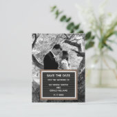 Black Letterboard Sign Foto Save the Date Einladun Einladung (Stehend Vorderseite)