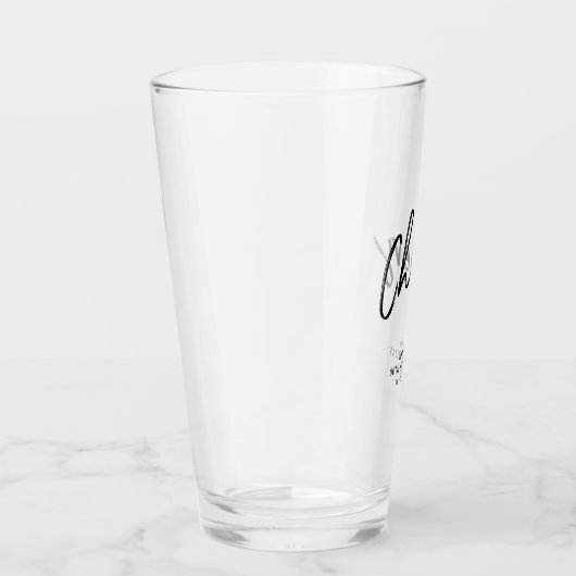 Black Lettering Cheers Adult Birthday Party Gunst Glas (Rechts)