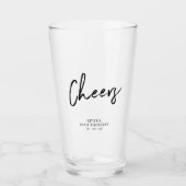 Black Lettering Cheers Adult Birthday Party Gunst Glas (Vorderseite)