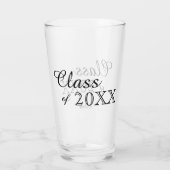 Black Lettering Class of 2022 Personalisiert Glas (Rückseite)