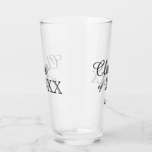 Black Lettering Class of 2022 Personalisiert Glas (Rechts)