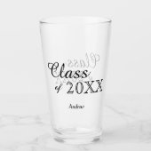 Black Lettering Class of 2022 Personalisiert Glas (Vorderseite)