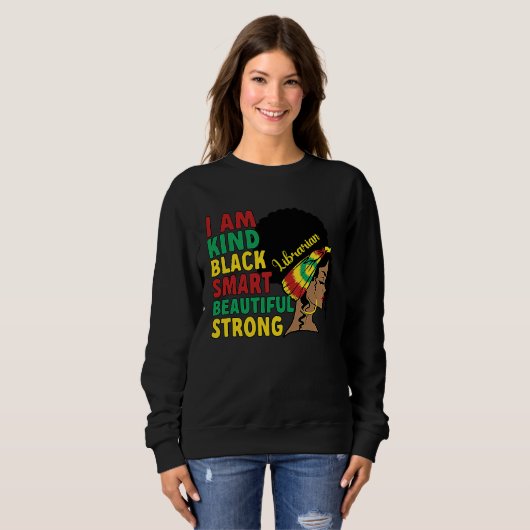 Black Librarian African American Library Worker Sweatshirt (Vorne ganz)
