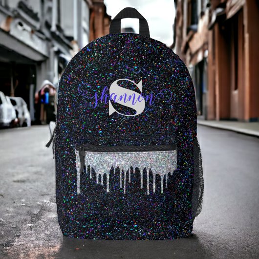 Black Licorice Glitzer Tropfen Individuelle Name R Bedruckter Rucksack