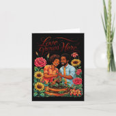 Black Liebe African American Couple Sketch Valenti Karte (Vorderseite)