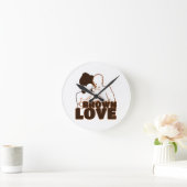 Black Liebe Brown Liebe Runde Wanduhr (Zuhause)
