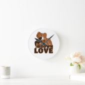 Black Liebe Brown Liebe Runde Wanduhr (Zuhause)