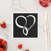 Black Liebe Heart Wedpaper Napkins Set Serviette (Beispiel)