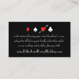 Black Liebe Struck Casino Wedding Online RSVP Card Begleitkarte
