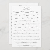 Black Liebe Unfinity Wedding Libs Game (Vorne/Hinten)