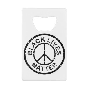 Black Life Materie Friedenszeichen Geldbeutel Flaschenöffner