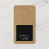 Black Light Brown Modernes Schlichtes Berufliches  Visitenkarte (Vorderseite)