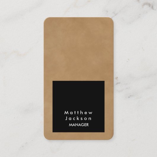 Black Light Brown Modernes Schlichtes Berufliches  Visitenkarte (Vorderseite)