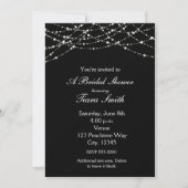 Black Light Glow Bridal Glitzer Elegante Einladung (Vorderseite)