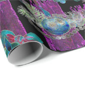 Black Light Neon Glow Xmas Candle Cluster Geschenkpapier (Rolleneckpunkt)