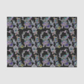 Black Light Neon Glow Xmas Santa Claus Cluster Seidenpapier (Vorderseite)