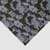 Black Light Neon Glow Xmas Santa Claus Cluster Seidenpapier (Ausschnitt)