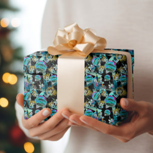 Black Light Neon Glühen Weihnachtsglobe Ornament Geschenkpapier