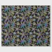 Black Light Neon Weihnachten Snowflake Muster Geschenkpapier (Flach)