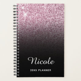 Black Light Pink Glitzer Ombre Personalisiert Planer