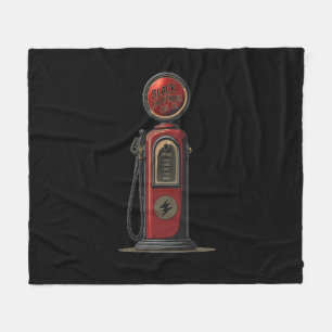 Black Lightning Oil Company Retro Gas Pump Fleecedecke