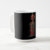 Black Lightning Oil Company Retro Gas Pump Kaffeetasse (Vorderseite Links)