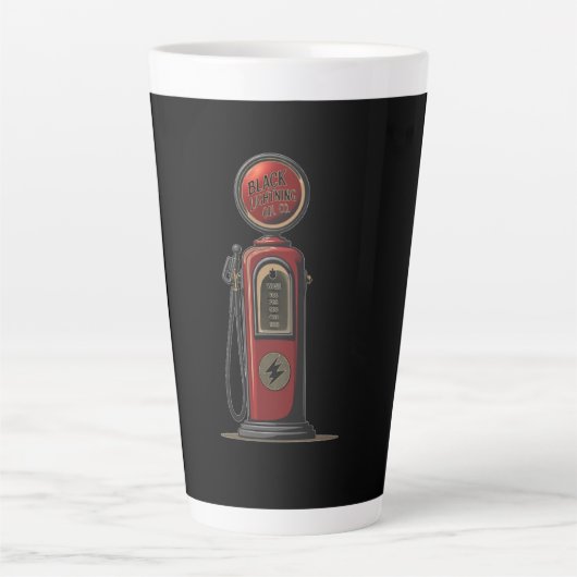 Black Lightning Oil Company Retro Gas Pump Milchtasse (Vorderseite)