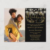 Black Lights 2 Foto Hochzeit Einladung (Vorderseite)