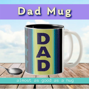 Black Lila Blue Green Krass Vater Vatertag Zweifarbige Tasse