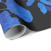 Black Lila Blue Ombre Modernes Vintages Floral Geschenkpapier (Rolleneckpunkt)