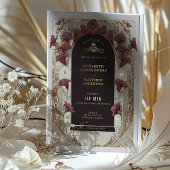 Black Lila Calla Lily Wedding Art Nouveau Mucha Folieneinladung