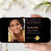 Black lila Confetti Graduation Party Save The Date