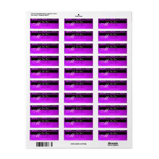 BLACK LILA DAMASK MONOGRAMM (Vorne)