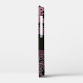 BLACK LILA DAMASK MONOGRAMM Case-Mate iPhone HÜLLE (Rückseite / Links)