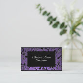 Black lila Damask Terminkarten Terminkarte (Stehend Vorderseite)