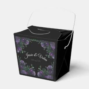 Black Lila Floral Elegante Hochzeit Geschenkschachtel