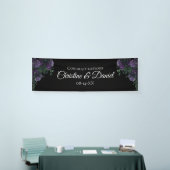 Black Lila Floral Elegante Wedding Gothic Banner (Messeveranstaltung)