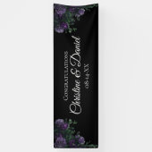 Black Lila Floral Elegante Wedding Gothic Banner (Vertikal)