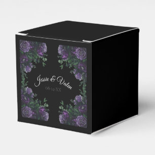 Black Lila Floral Elegante Wedding Gothic Geschenkschachtel