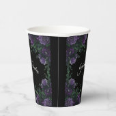 Black Lila Floral Elegante Wedding Gothic Pappbecher (Rechts)