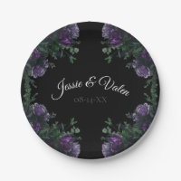 Black Lila Floral Elegante Wedding Gothic