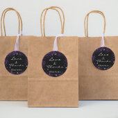 Black lila Glitzer vielen Dank Runder Aufkleber