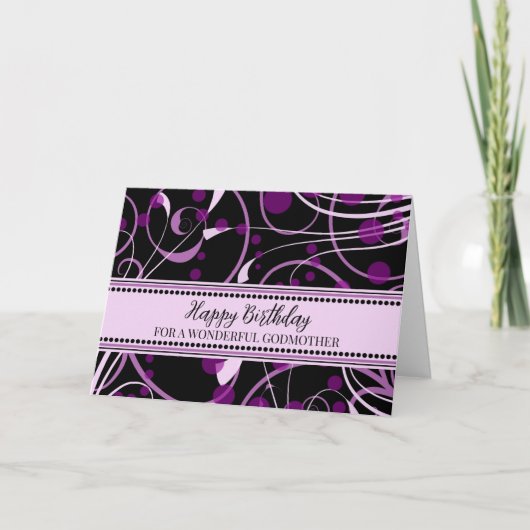 Black Lila Godmutter Geburtstagskarte Karte (Vorderseite)