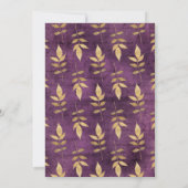 Black Lila Gold Floral Gothies Dusche Inv Einladung (Rückseite)