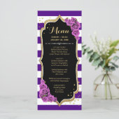 Black Lila Gold Menu Card Programm (Stehend Vorderseite)