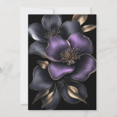 Black Lila Gray Floral 1. Hochzeitstag Einladung (Rückseite)