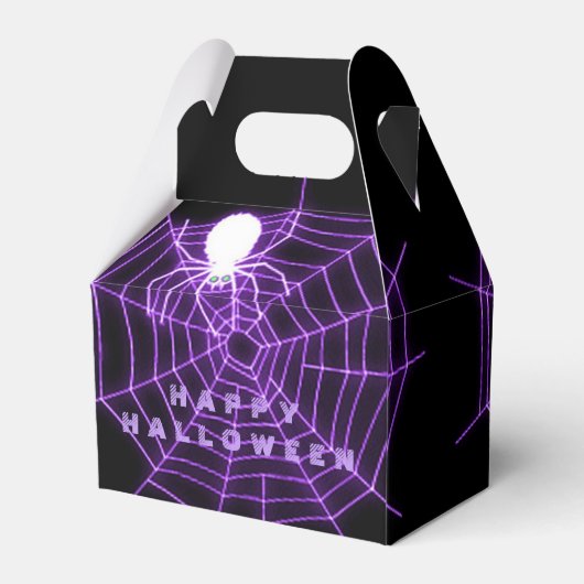 Black & Lila Halloween Spiegelei Box Geschenkschachtel (Rückseite)