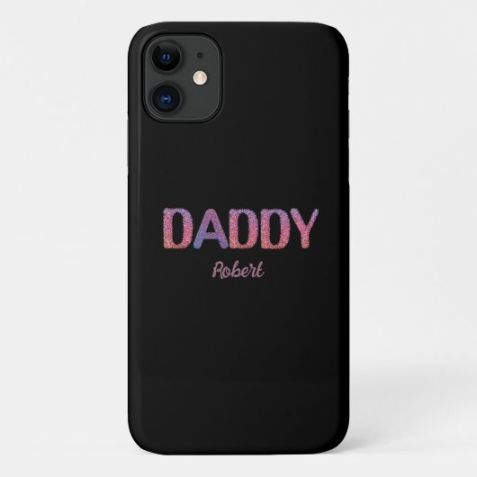 Black&Lila Individuelle Name Daddy Case-Mate iPhone Hülle (Rückseite)