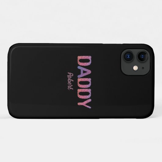 Black&Lila Individuelle Name Daddy Case-Mate iPhone Hülle (Rückseite (Horizontal))